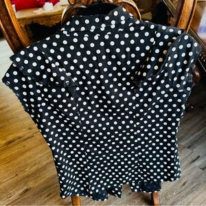 Polka Dot Women's Blouse - Black and White